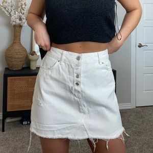 Zara Distressed Denim Skirt